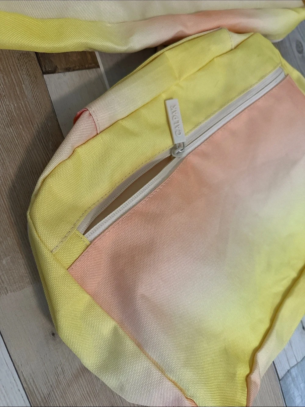 CALPAK Set of 2 Travel Packing Cubes in Yellow & Peach Ombre